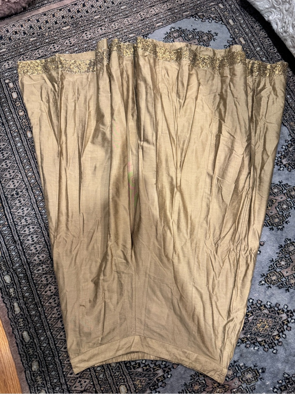 Women’s wide leg palazzo Gold Beaded Waist Pants size XXL